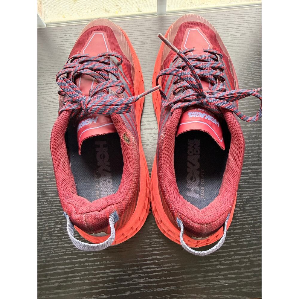 HOKA One One Speedgoat Trail Running Shoes Red Black Women’s Size 8.5 Sneakers - Picture 7 of 13